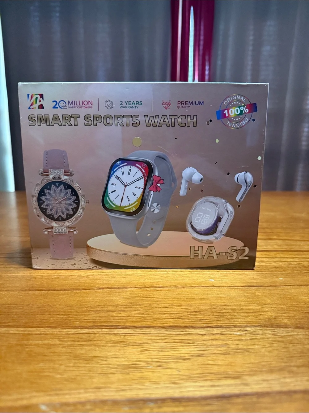Smart Sports Watch HA-S2 Bundle- Gold